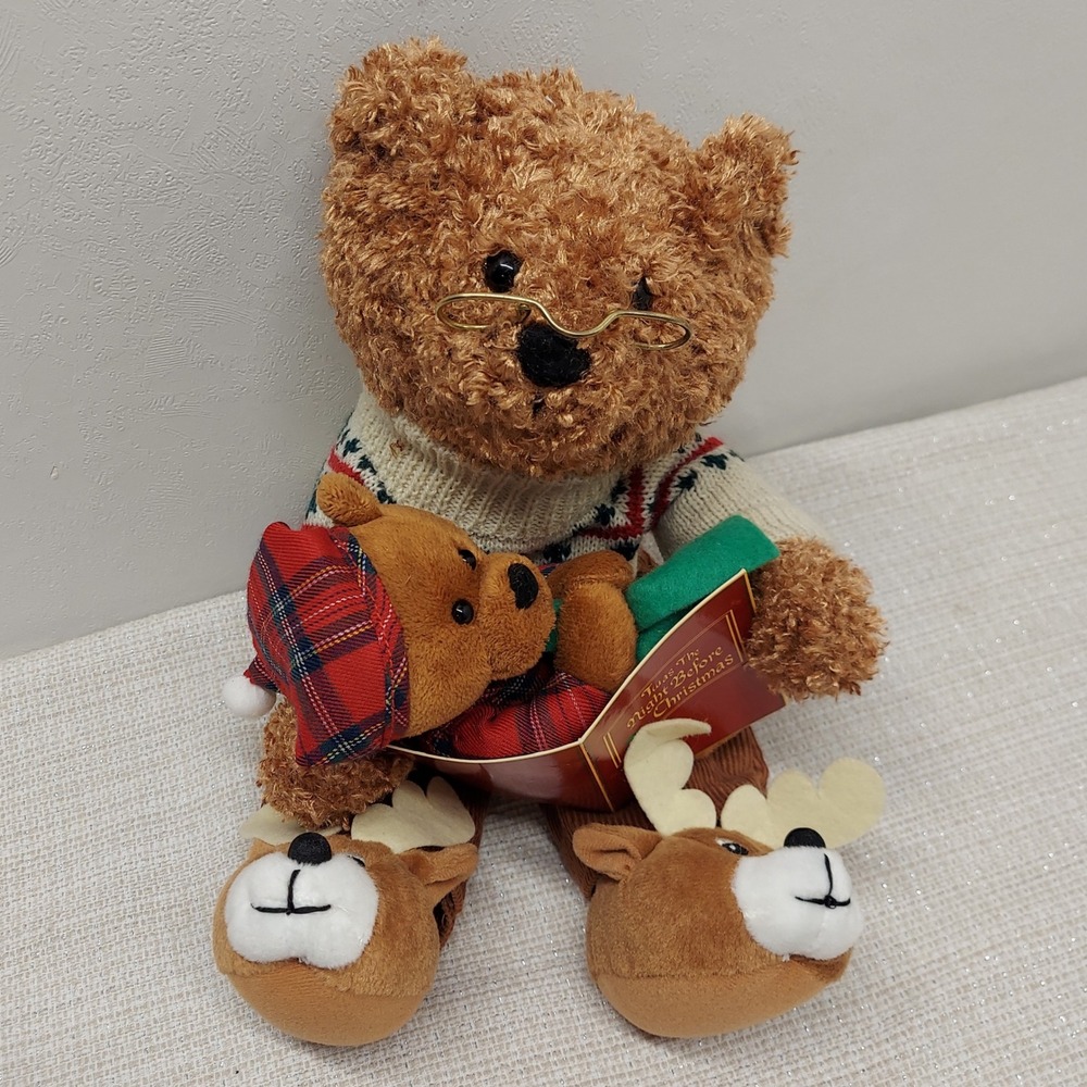 Avon 2006 Twas‎ The Night Before Christmas Animated Storytelling Bear 11" Works